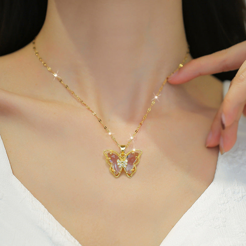 Filigree Butterfly Necklace For Women