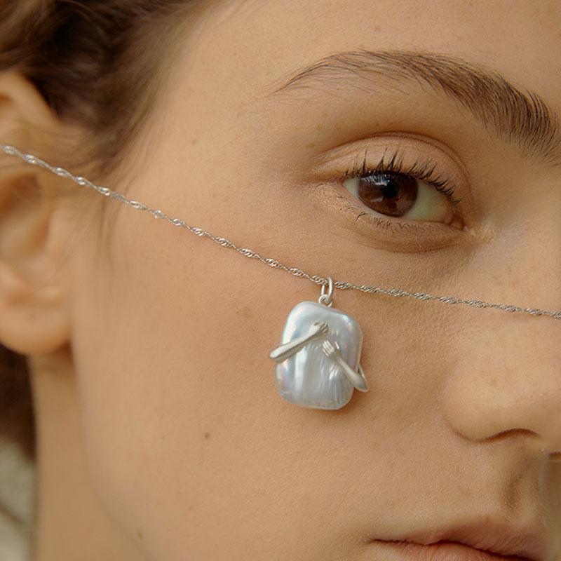Unique Square Baroque Pearl Necklace