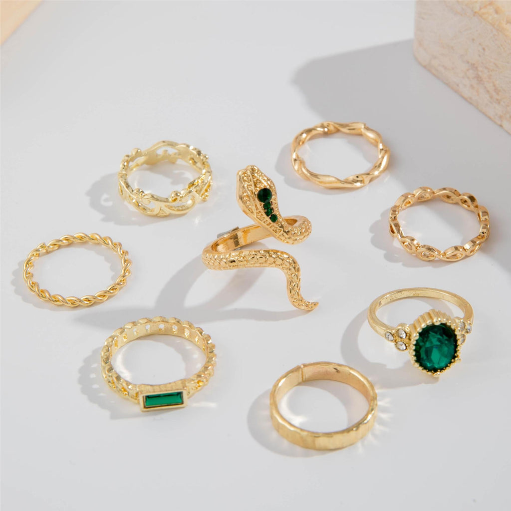 Snake-Shaped Ring Set
