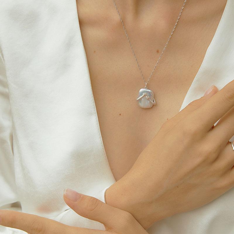 Unique Square Baroque Pearl Necklace