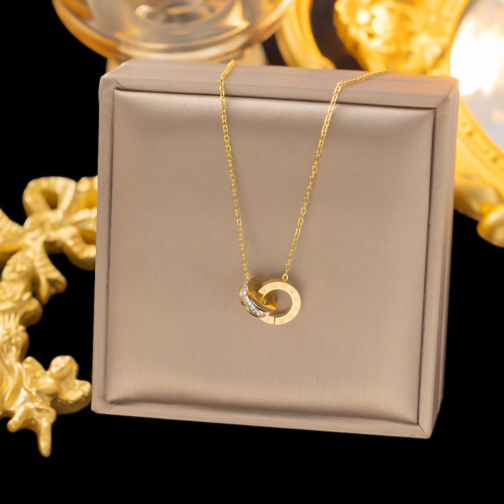 Numeral Double-ring Necklace