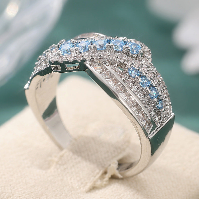 Elegant Wedding Fashion Rings, Round Synthetic Zircon Rings For Women, Engagement Party Daily Finger Jewelry