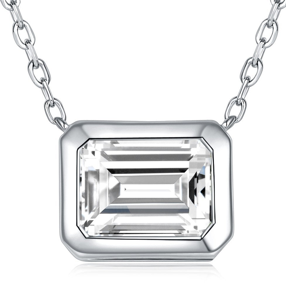 Rectangular Moissanite Necklace For Women