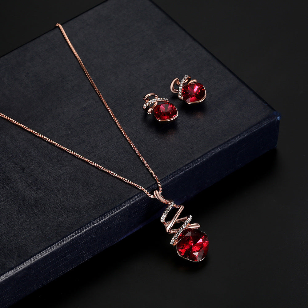 Tromo Bridal Necklace Earrings Set