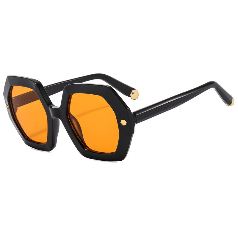 Irregular With Personality Hexagonal Rivet Sunglasses