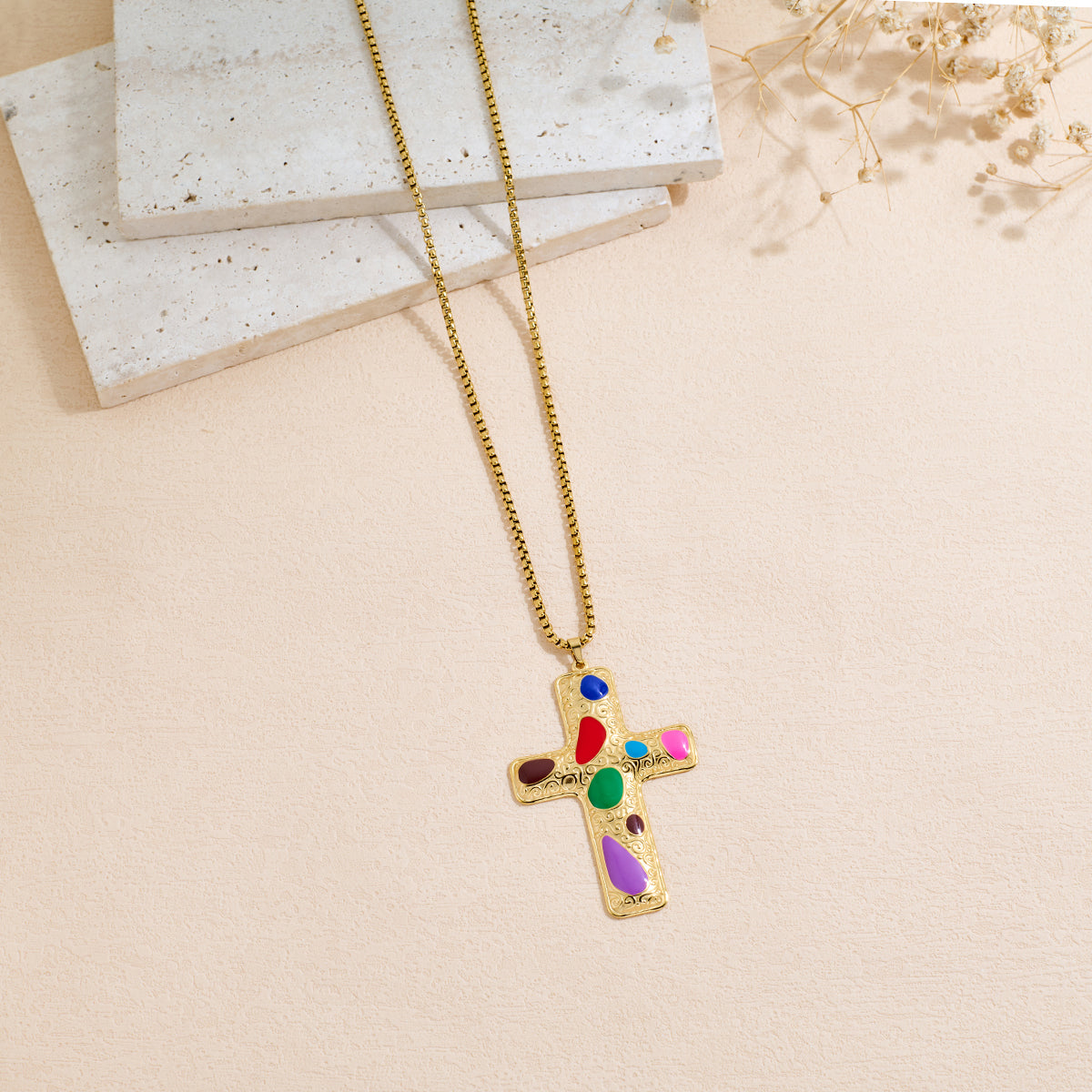Drop Oil Cross Necklace For Men And Women