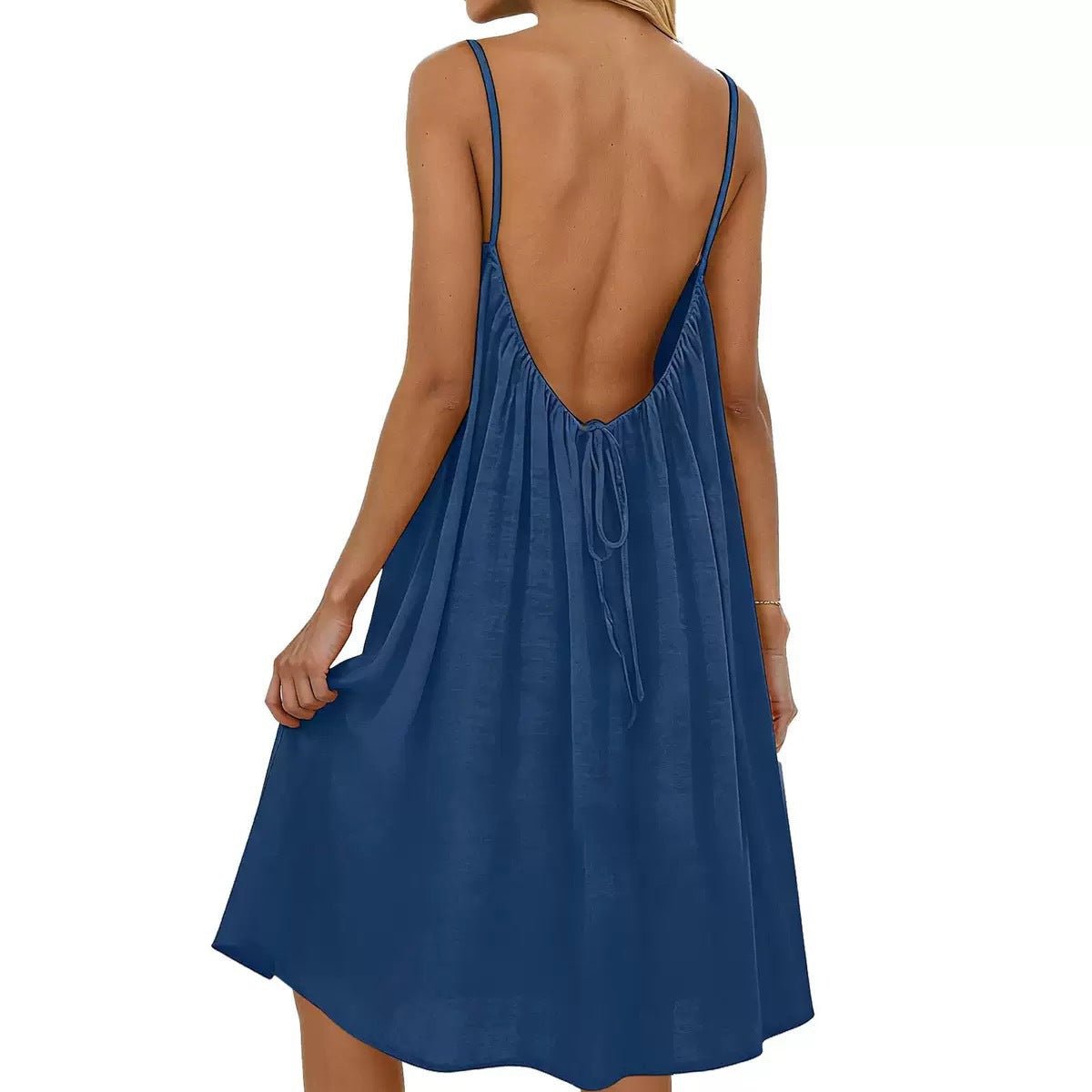 Spaghetti Strap Backless Dress