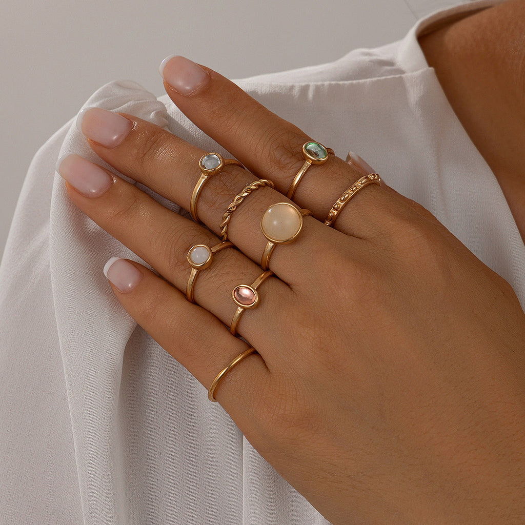 Ins Style Twist Hollow Cross Chain Ring
