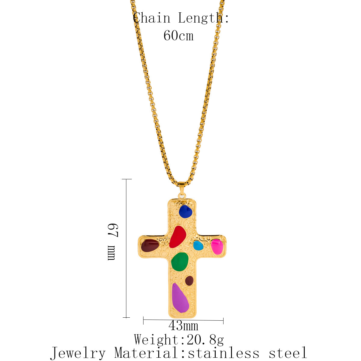 Drop Oil Cross Necklace For Men And Women