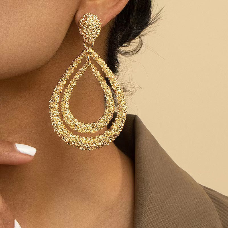 Double-layer Teardrop Earrings
