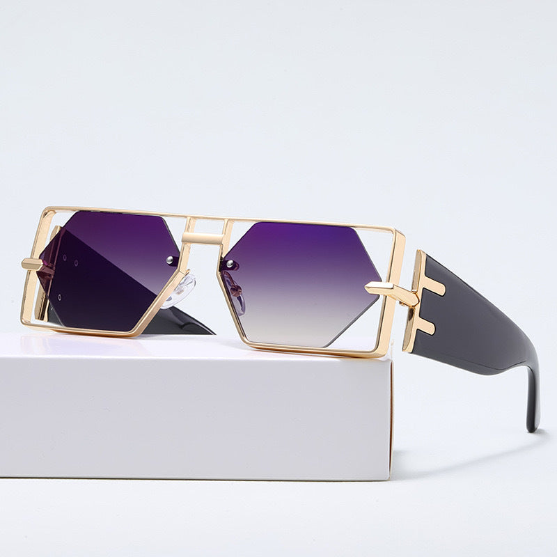 Hollow Big Square Rim Sunglasses