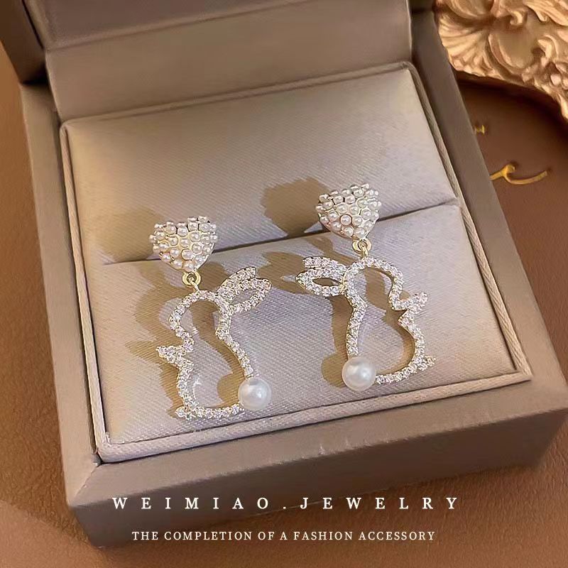 Pearl Bunny Earrings