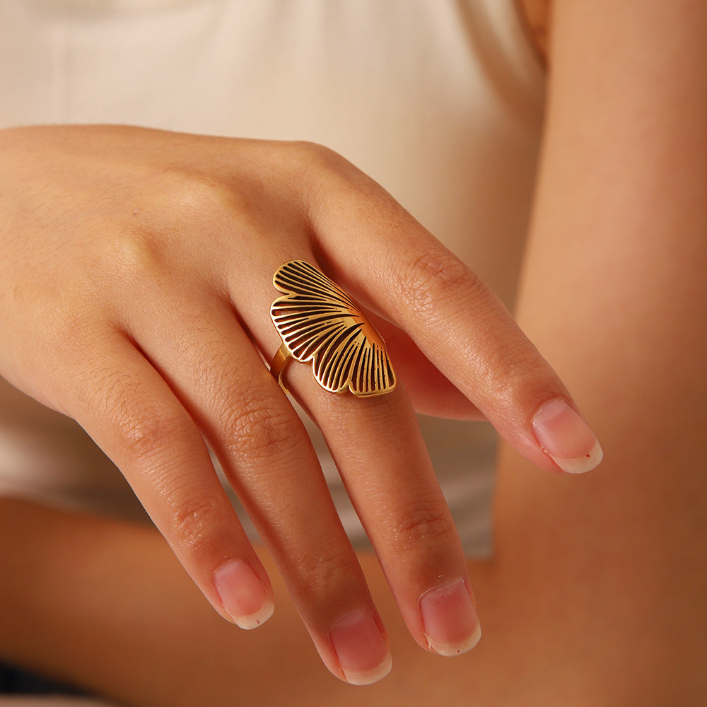 Cross-border Maple Leaf Ring