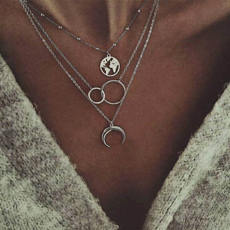 Boho Moon Map Necklace