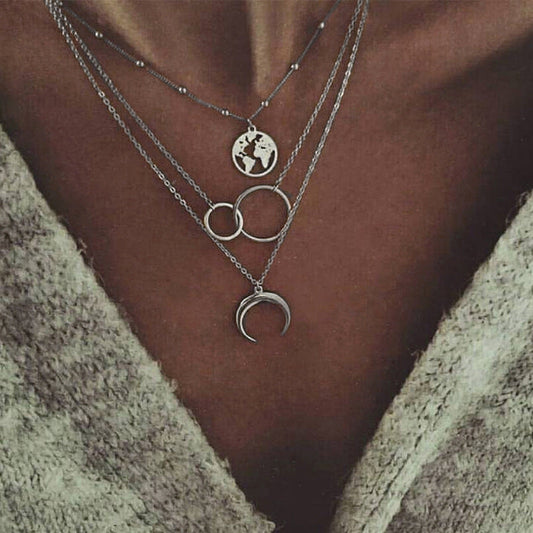 Boho Moon Map Necklace