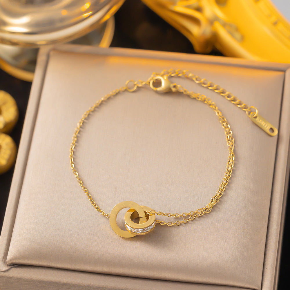 Numeral Double-ring Necklace