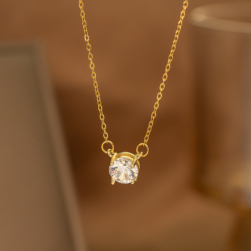 Single-diamond Pendant Necklace