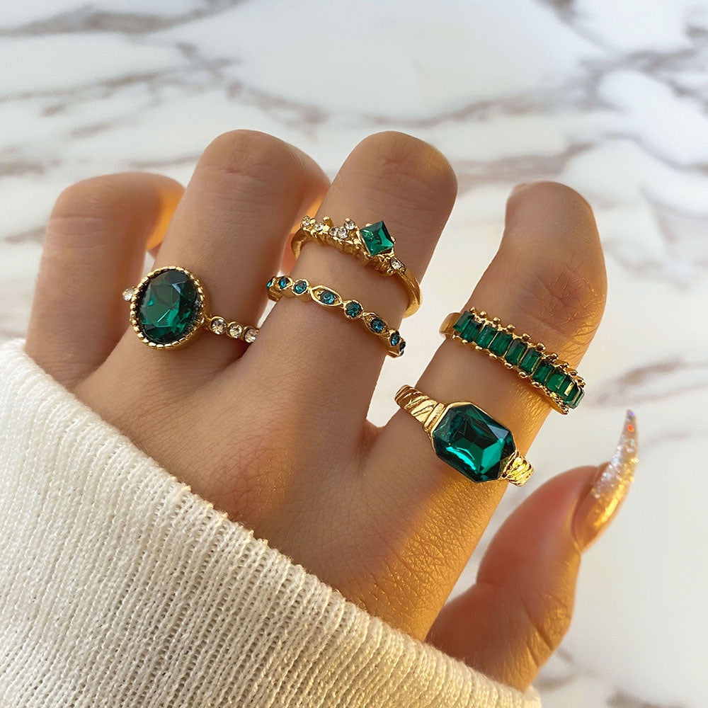 Color Diamond Four-piece Ring
