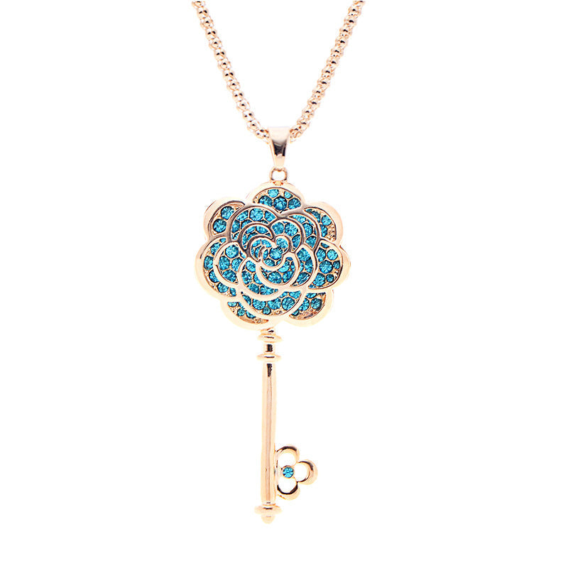 Crystal Long Sweater Chain Necklace