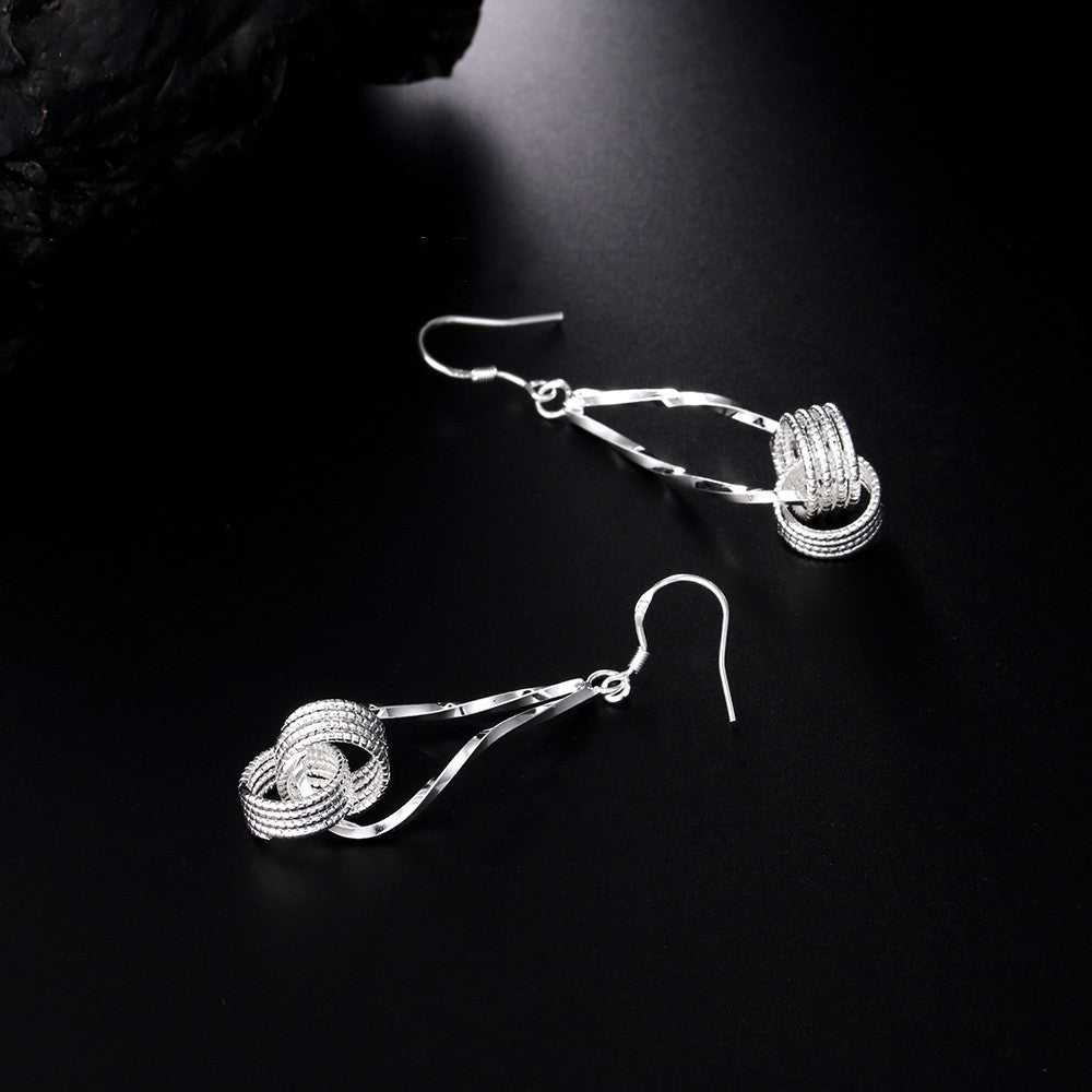 Water Drop Shaped Hanging Tennis Earrings