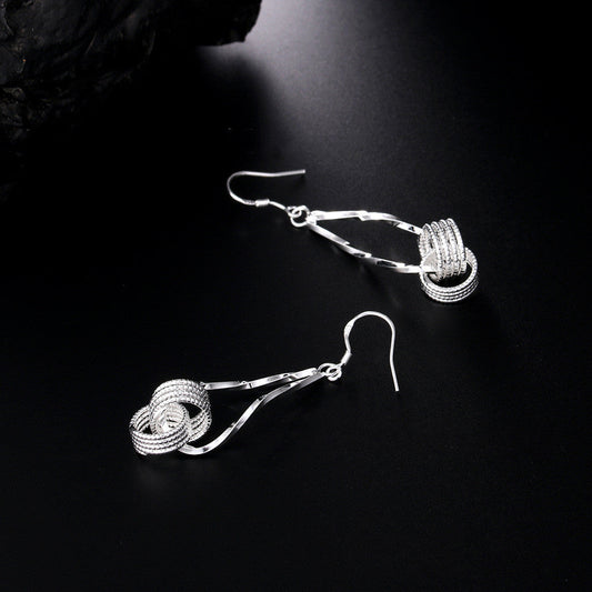 Water Drop Shaped Hanging Tennis Earrings