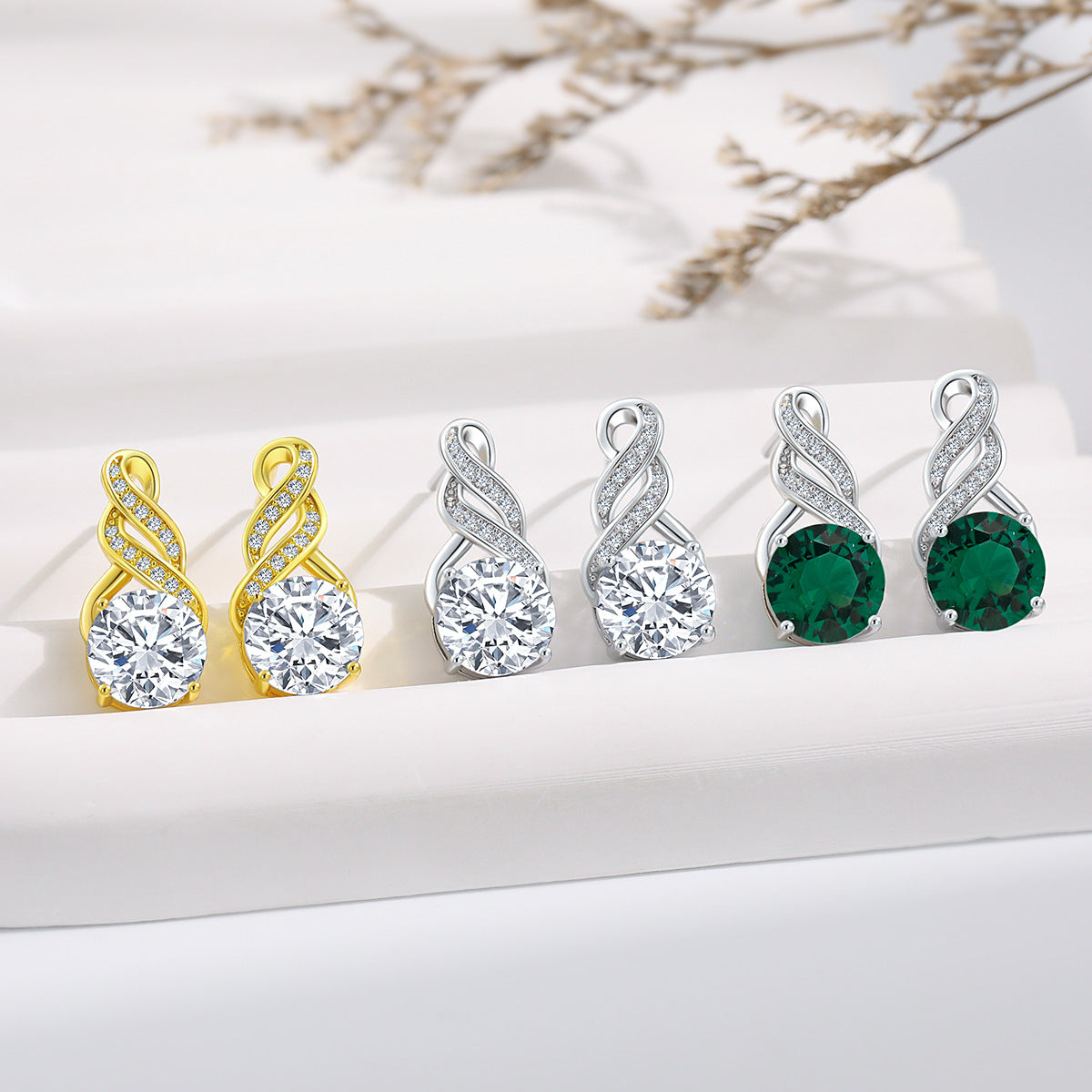 Cross Moissanite Earrings For Women