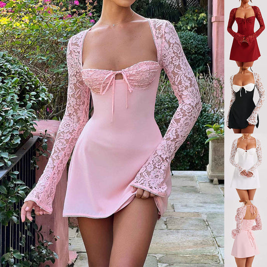 Corset Backless Lace Up Short Dresses