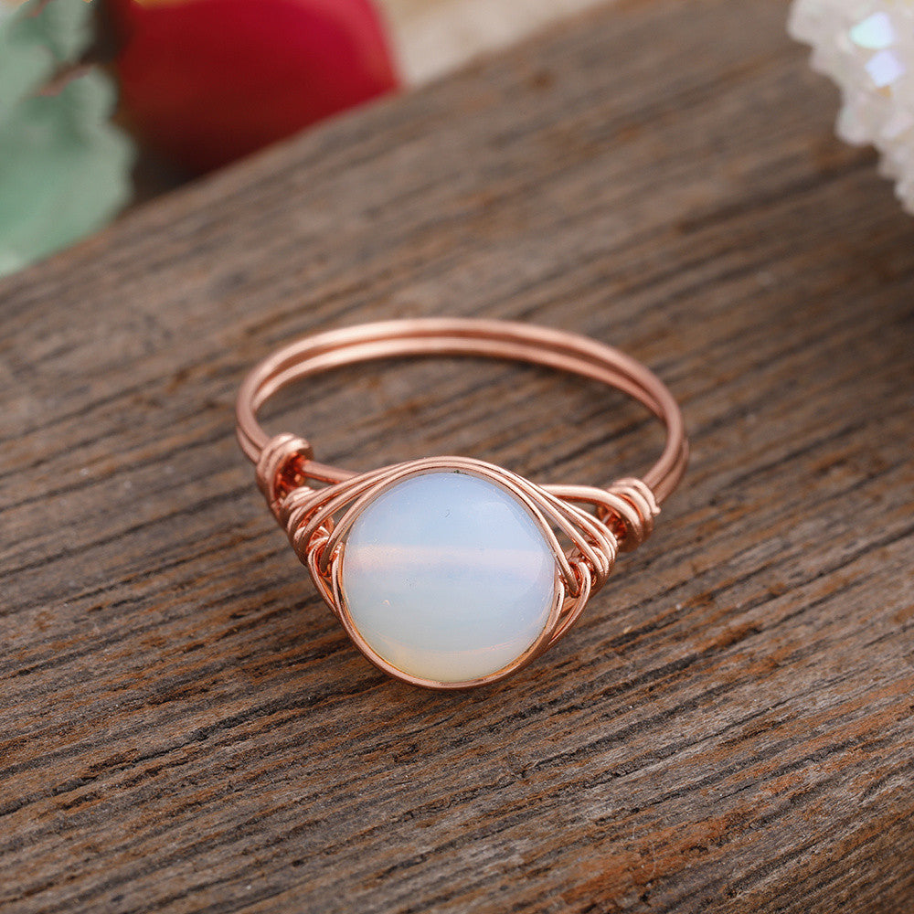 Single Stone Bead Handmade Ring