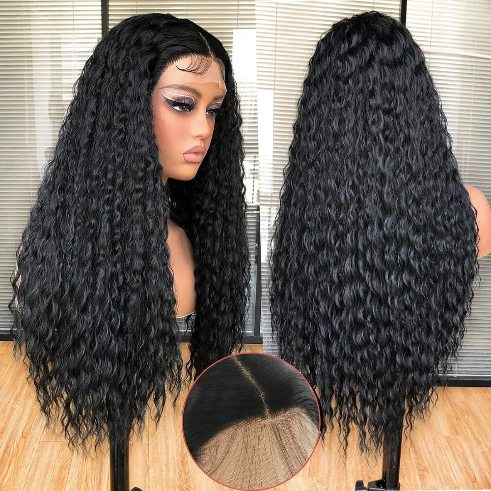 Black Long Curly Lace Front
