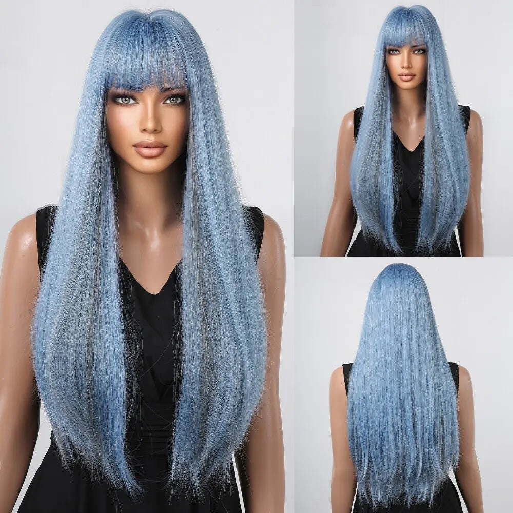 Black Hair Long Straight Wigs