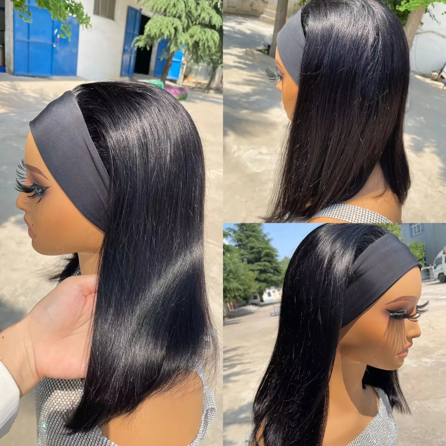 Headband Human Hair Wigs