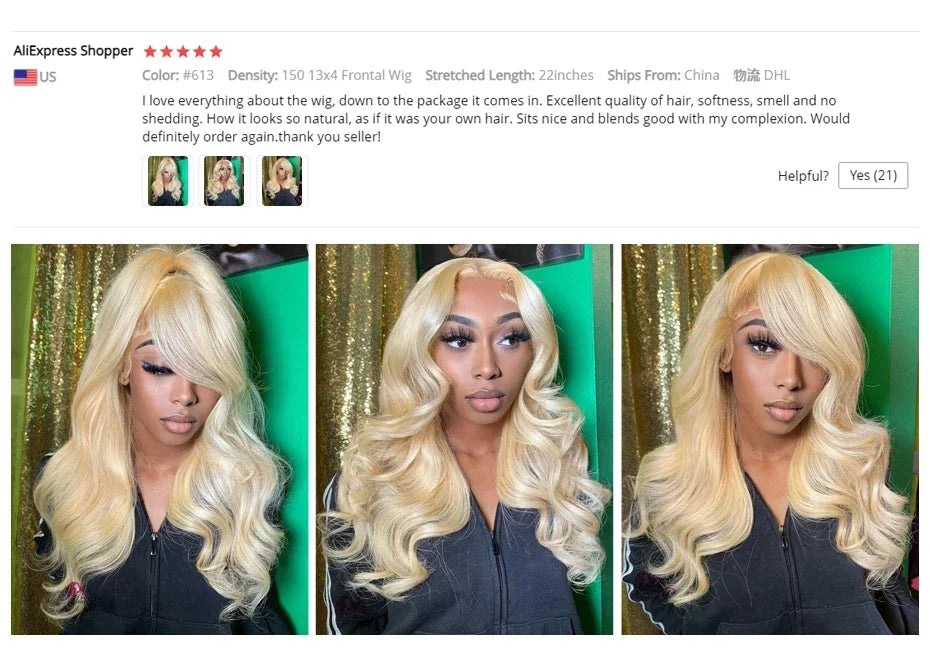 613 Blonde 46 Inch Body Wave