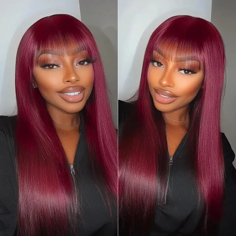 Wine Red Straight Hair Wig