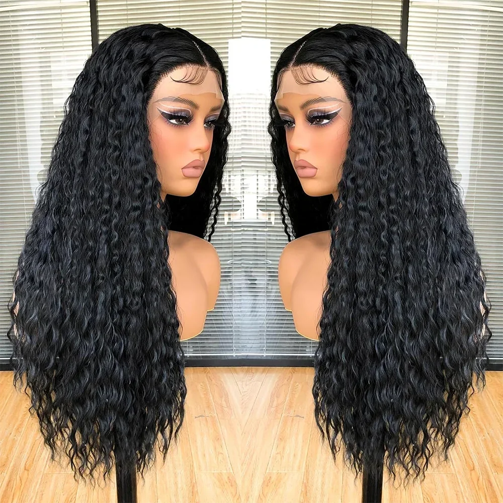 Black Long Curly Lace Front
