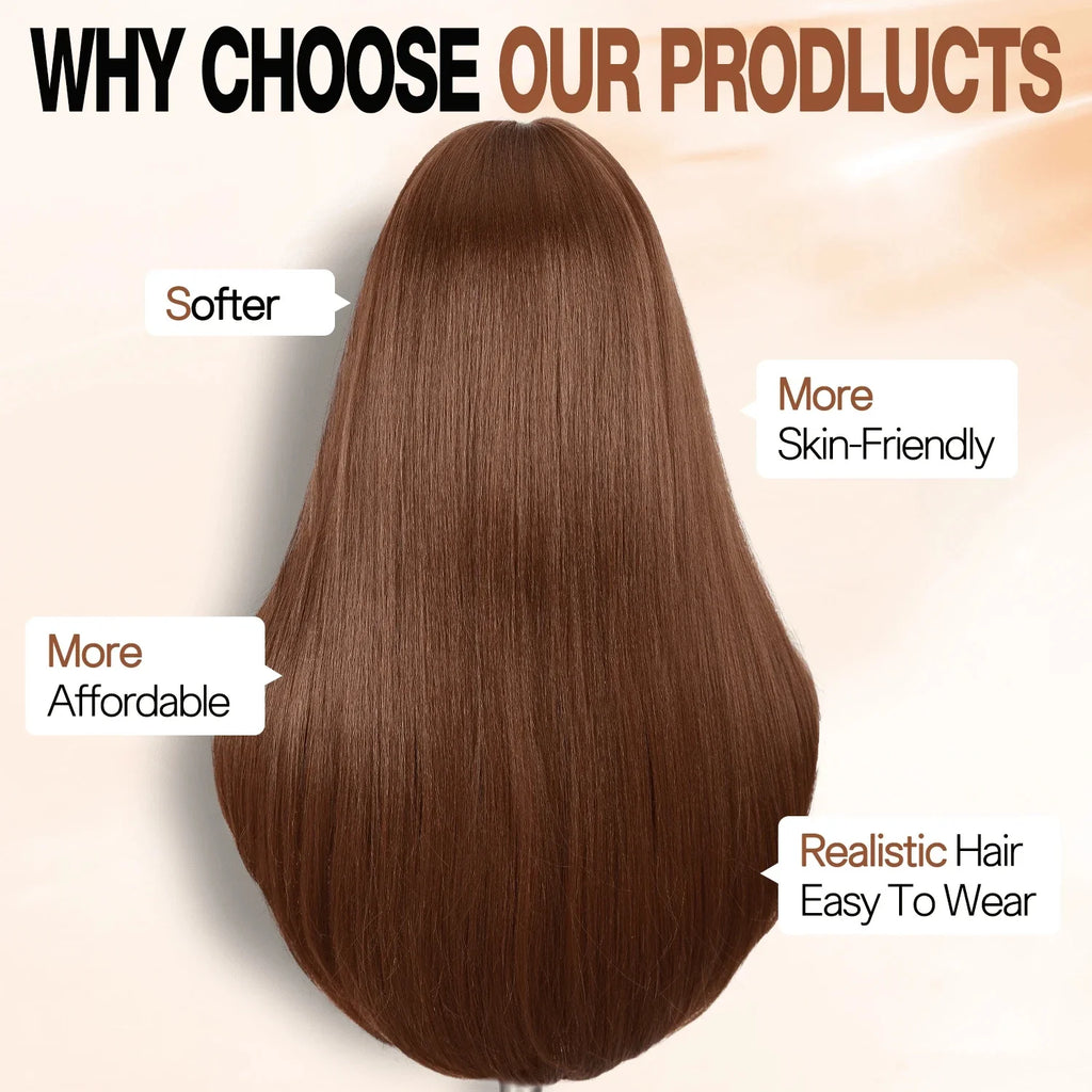 Long Layered Straight Hair Wig  Natural Layered Design, Suitable for Daily Use, Parties, Cosplay, and Other Occasions