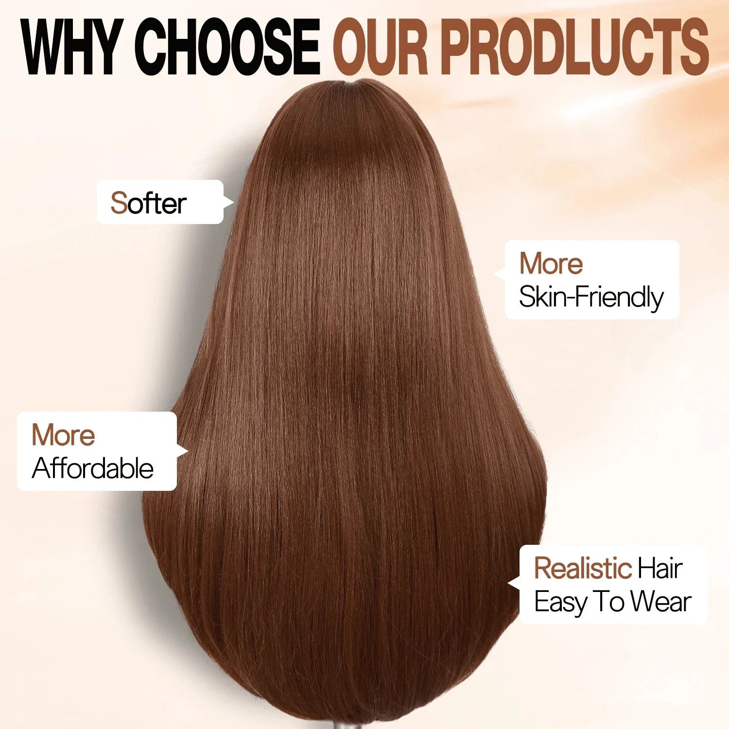 Long Layered Straight Hair Wig  Natural Layered Design, Suitable for Daily Use, Parties, Cosplay, and Other Occasions
