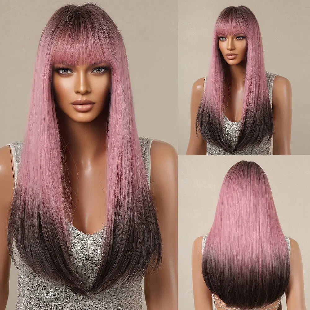 Black Hair Long Straight Wigs