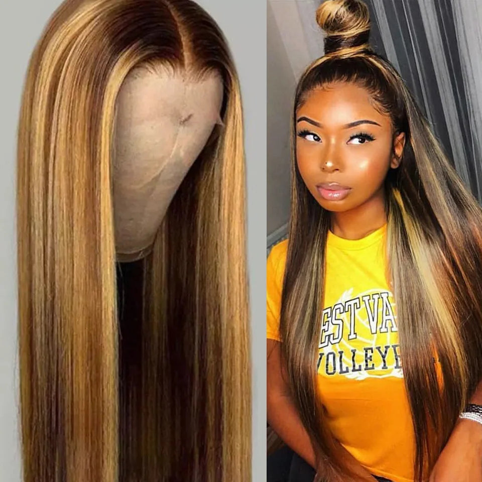 New piano long straight hair wig