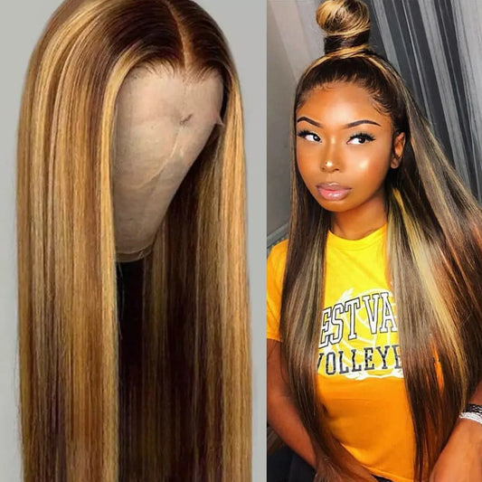 New piano long straight hair wig