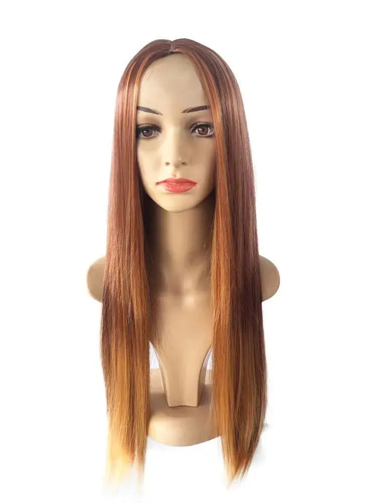 New piano long straight hair wig
