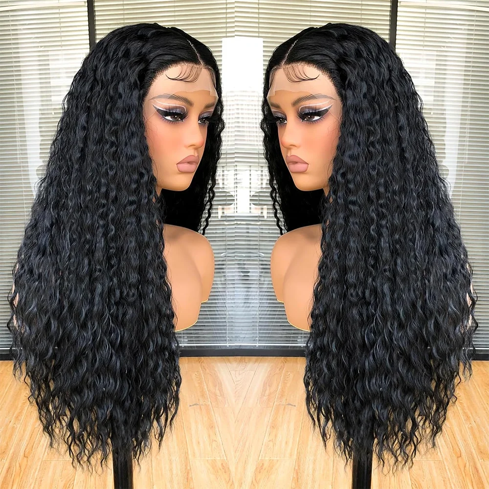 Black Long Curly Lace Front