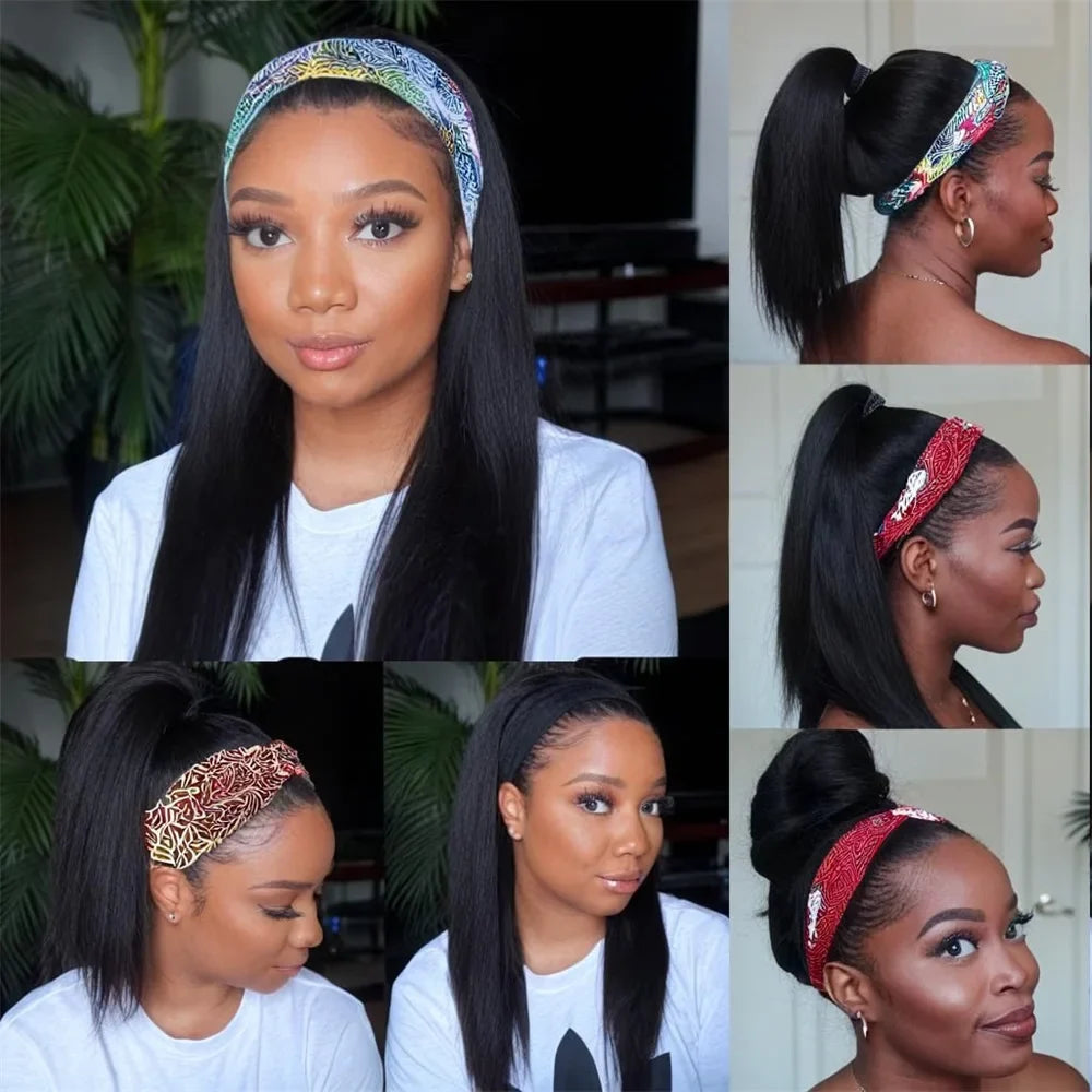 Headband Human Hair Wigs