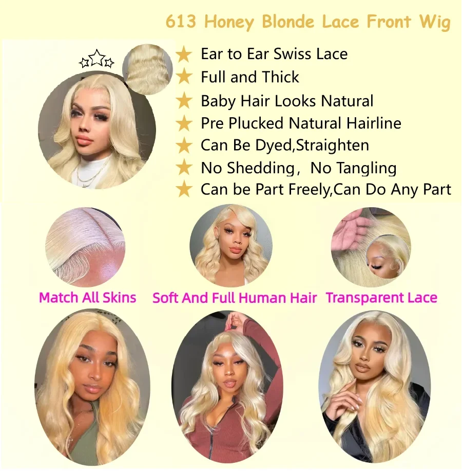 613 Honey Blonde Body Wave Wigs