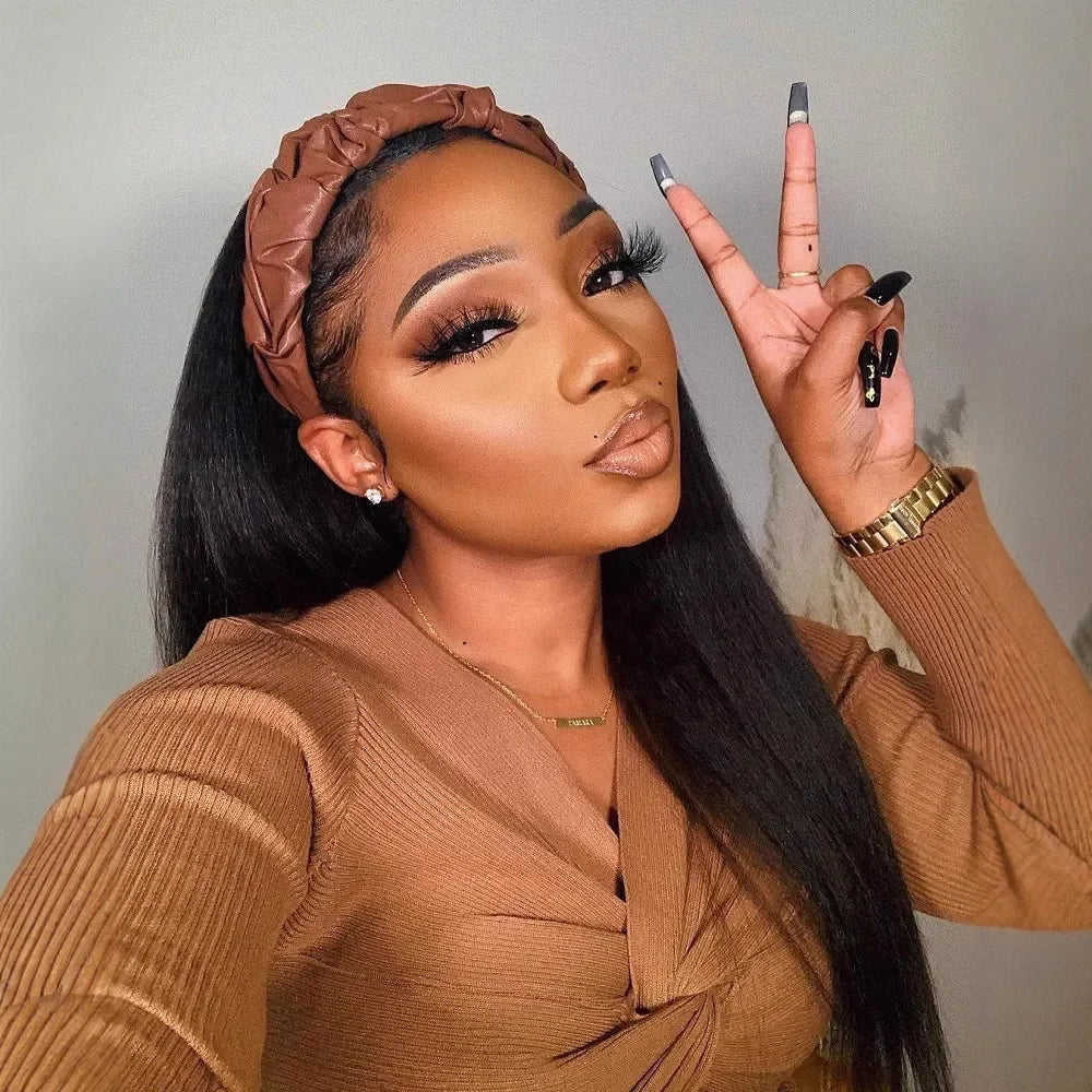 Headband Human Hair Wigs