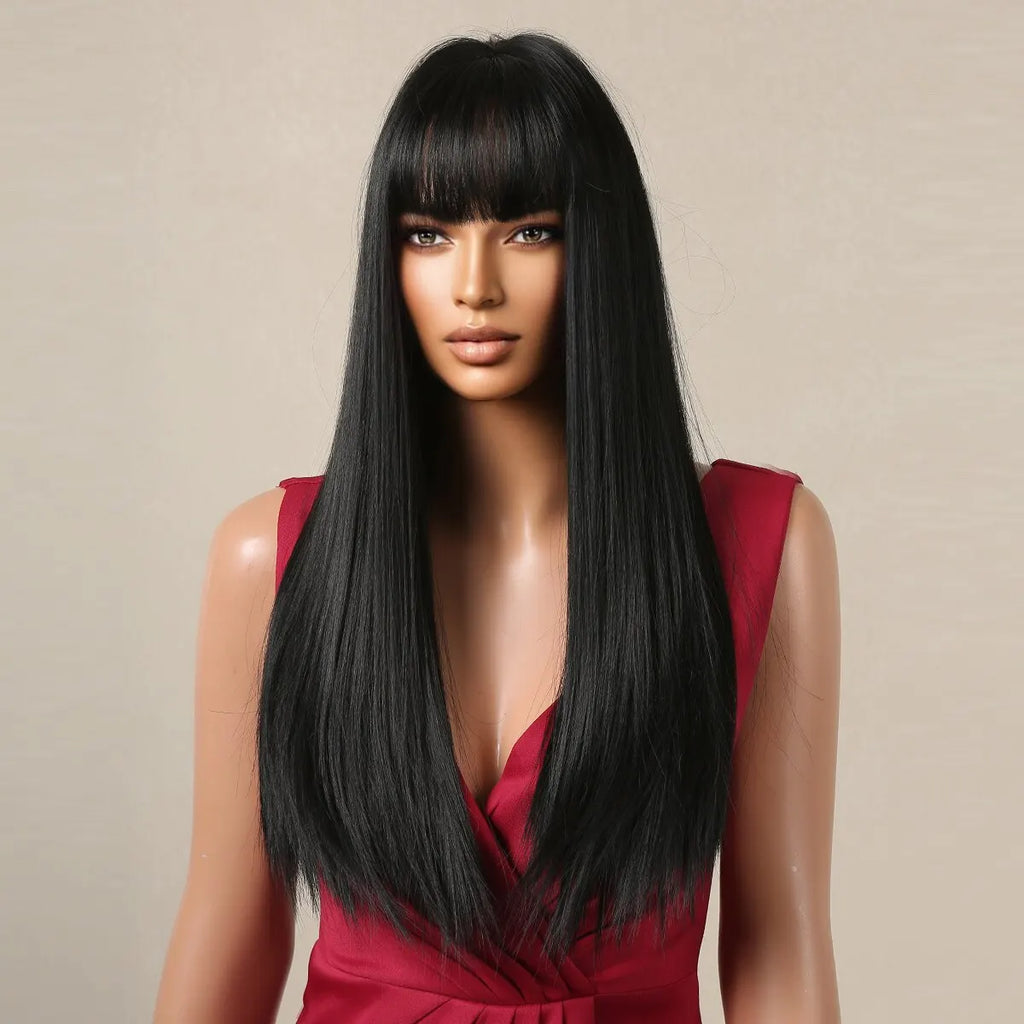 Black Hair Long Straight Wigs