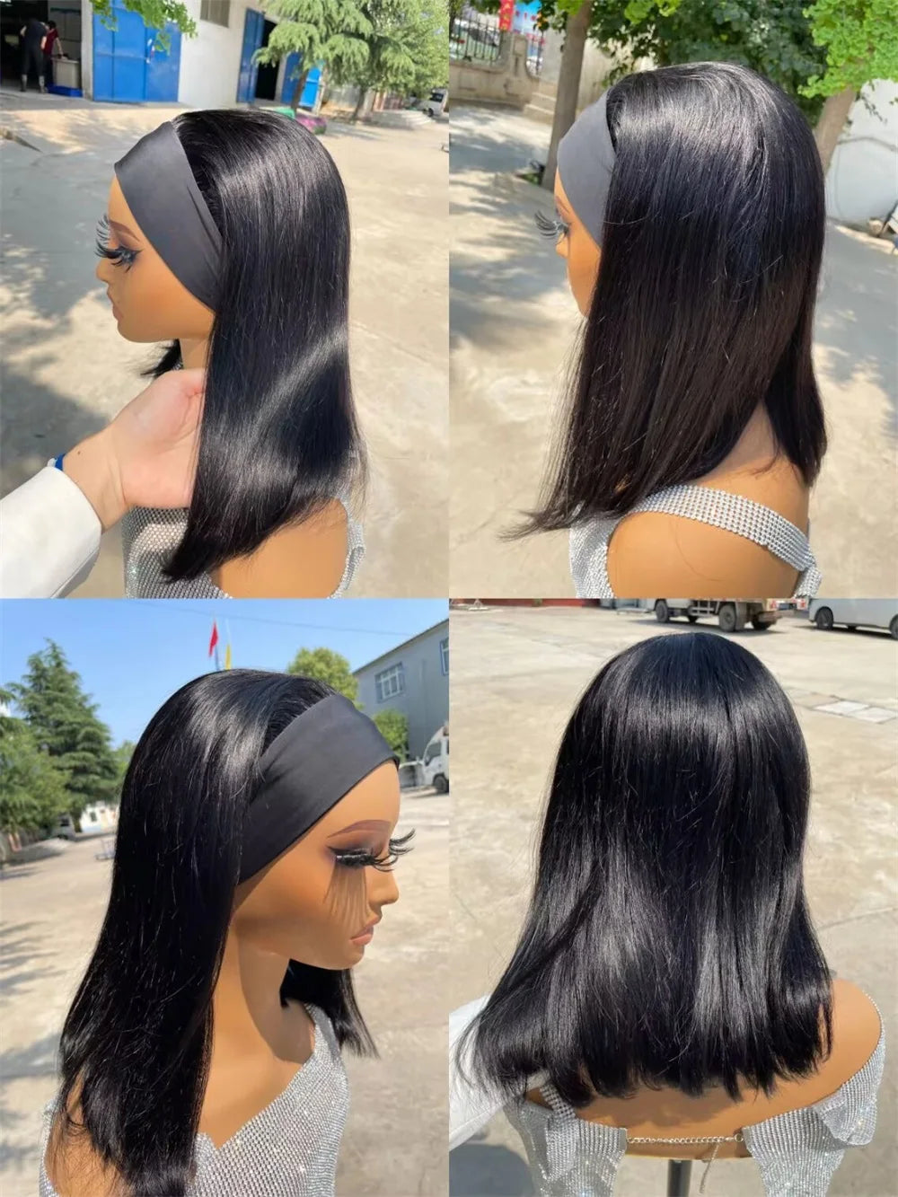 Headband Human Hair Wigs