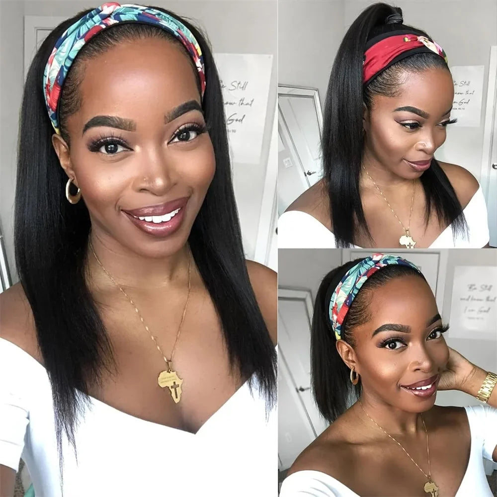 Headband Human Hair Wigs