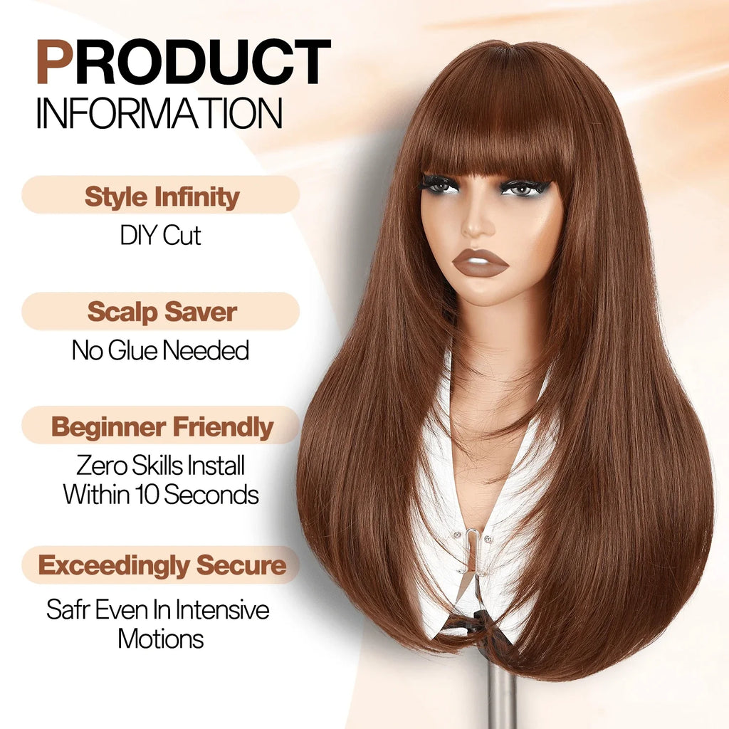 Long Layered Straight Hair Wig  Natural Layered Design, Suitable for Daily Use, Parties, Cosplay, and Other Occasions