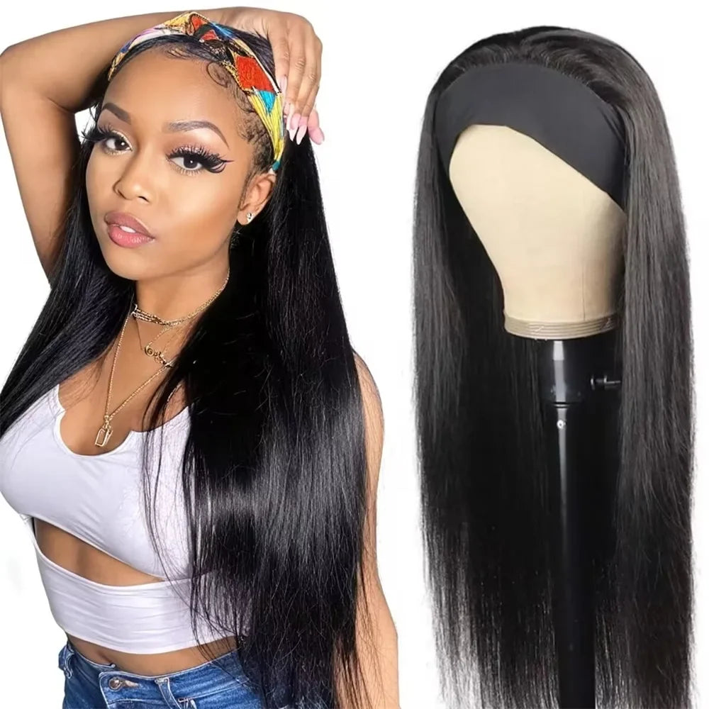 Headband Human Hair Wigs