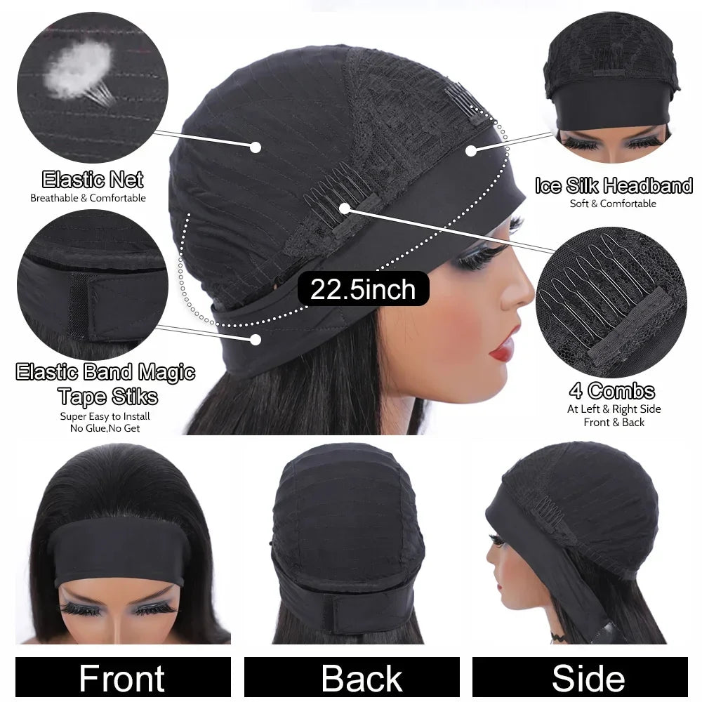 Headband Human Hair Wigs
